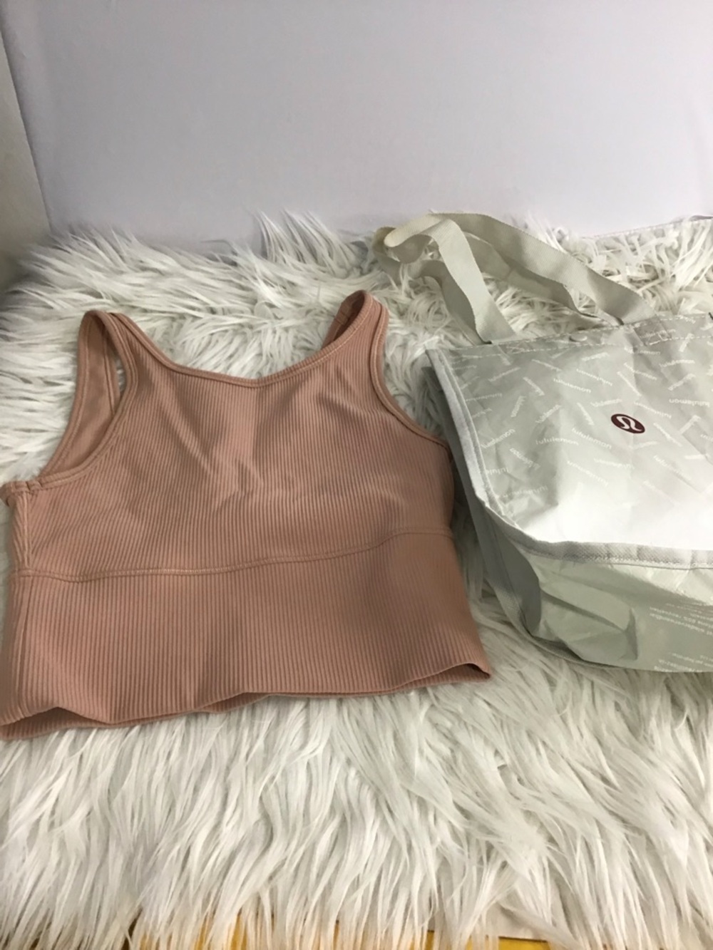 Lululemon Blush Ribbed  Crop Tank size 2